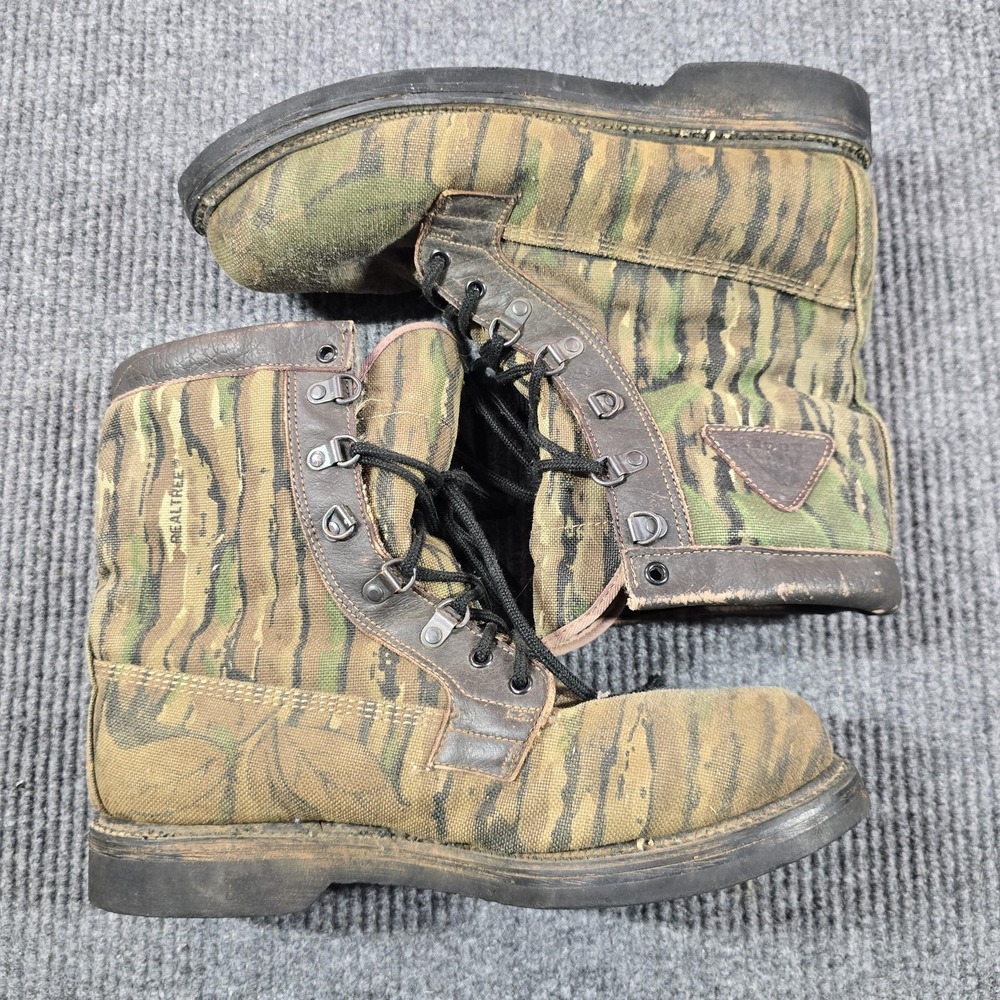 VTG Rocky Boots Mens Size 12W Realtree Camo Canvas Insulated Lined Hunting